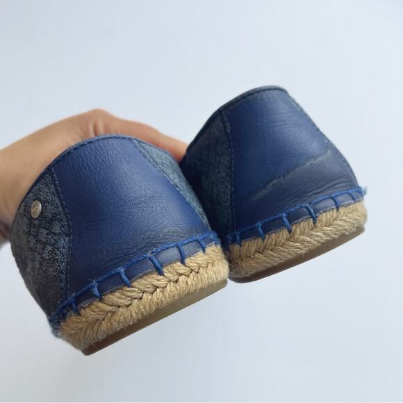 UGG Sandrinne Metallic Basket Weave Espadrille Loafer Blue - Picture 5 of 8